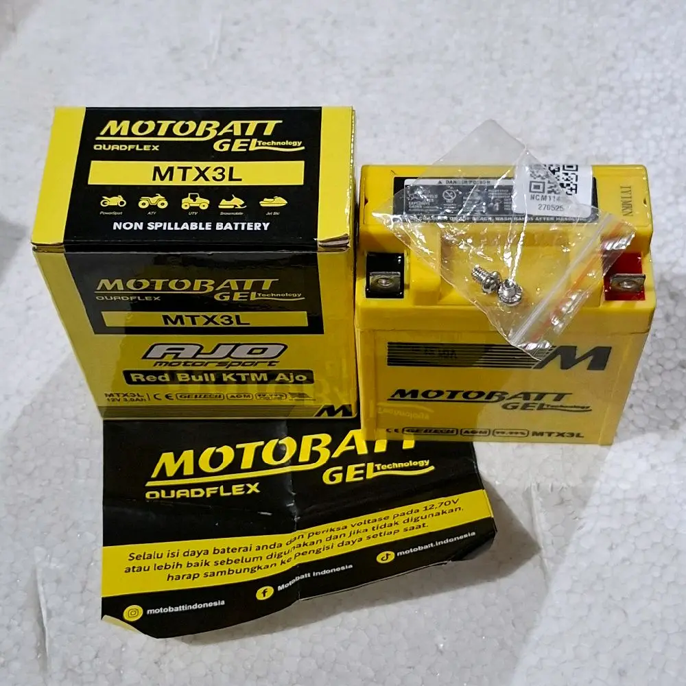AKI MOTOBATT KERING MTX3L 12V 3.0Ah MOTOBATT ORISINIL MOTOR RX KING.