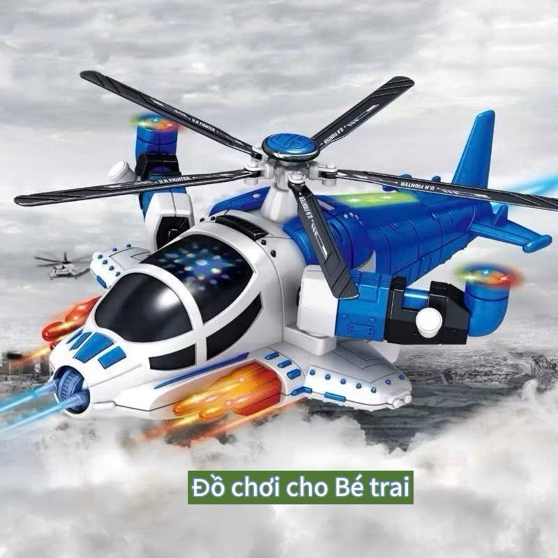Đồ Chơi Máy Bay Trực Thăng Cỡ To 35 cm Xoay 360 Độ Có Nhạc Đèn Cho Bé