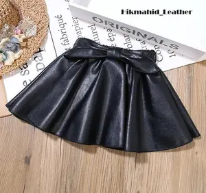 Rok Kulit PU Leather Anak Perempuan 1-9 Tahun untuk Musim Gugur & Dingin Model Mayung Korean Style: Rok Pendek Lipit yang Stylish Best Seller