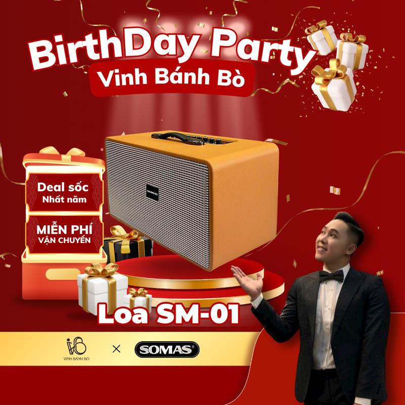 [ VINHBANHBO - SOMAS] Loa Bluetooth Karaoke Nghe Nhạc SM01, Công Suất lớn, Karaoke Hay, Tặng kèm 02 Micro cao cấp, Nghe Nhạc Cực Hay Âm Thanh Lớn Sống Động, Pin Trâu, Chính Hãng BH 12 Tháng