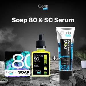 Paket Termurah Clorismen Soap 80gr + SC Serum - Pembersih Atasi Jerawat dan Mencegah Penuaan Dini Bopeng Kerutan Memudarkan Muka
