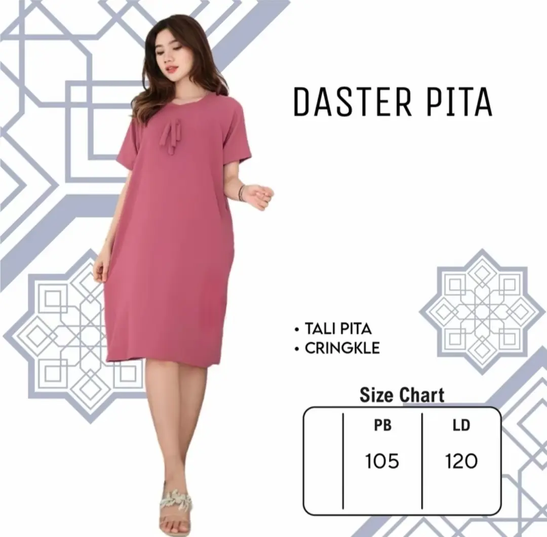 Daster Wanita Crinkle Air Flow Basic Polos Casual -  Dress Dewasa Airflow