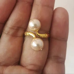 Cincin Mutiara Tinju Mini Ikat Lapis Emas 24k