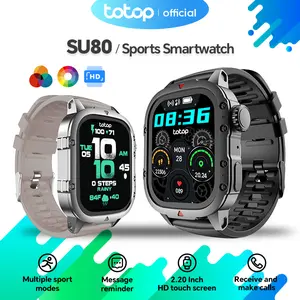 Totop SmartWatch SU80 Sports Bluetooth Smartband 2.20 inch HD Screen Full Touch Bluetooth Call Tangan Sports Flashlight Calculator Custom Wallpaper Music Android IOS Jam