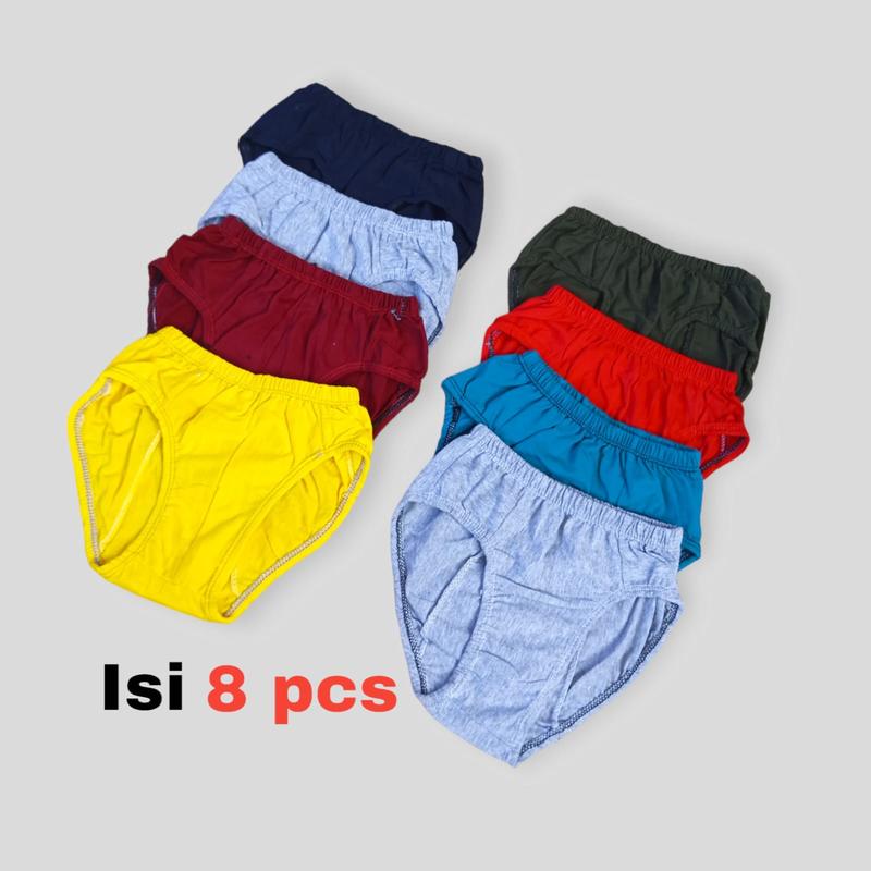 Paket 6 Bonus 1 Pcs CD Anak Remaja Pria Celana Dalam Bahan Katun Motif Polos Terbaru Fashion 3