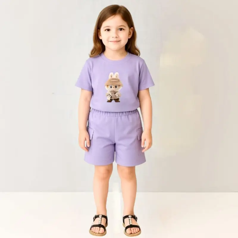Setelan Kaos Anak Model "CARGO PENDEK" // 3-10 Tahun // Baju Anak Perempuan 0