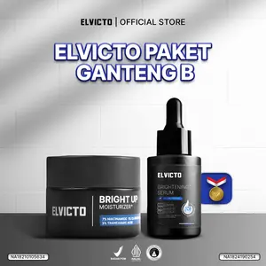 ELVICTO PAKET GANTENG B (SERUM & MOISTURIZER) | Paket Perawatan Pria untuk Kulit Wajah Kering, Kusam, Bekas Jerawat
