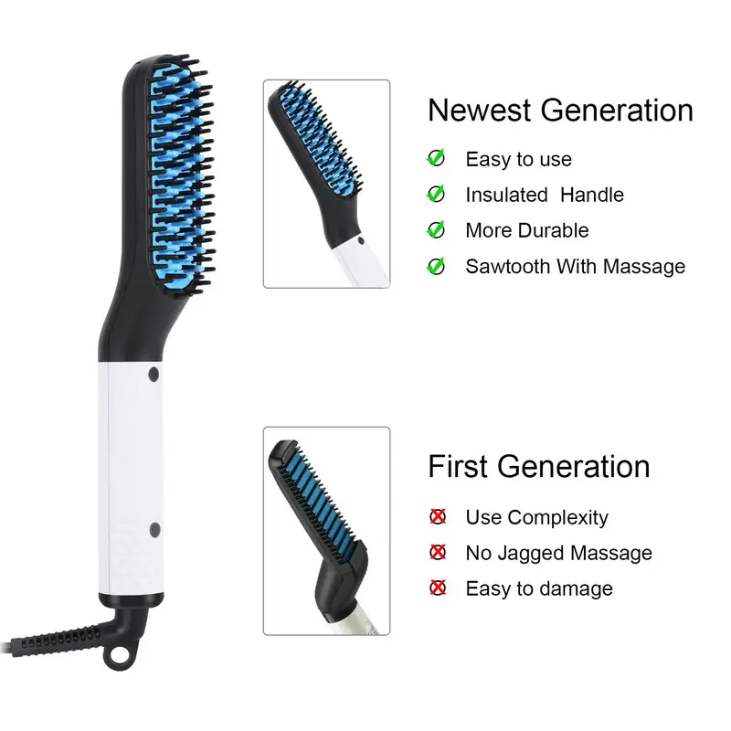 Sisir Pelurus Rambut Pria New Hair Beard Straightener Brush Catok Sisir Pelurus Catokan Rambut 6
