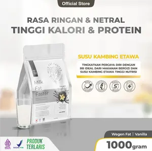 Wegen - Ternak Syams Susu Kambing Tinggi Kalori dan Protein Rasa Vanila 1 Kilogram | Surplus Bulking