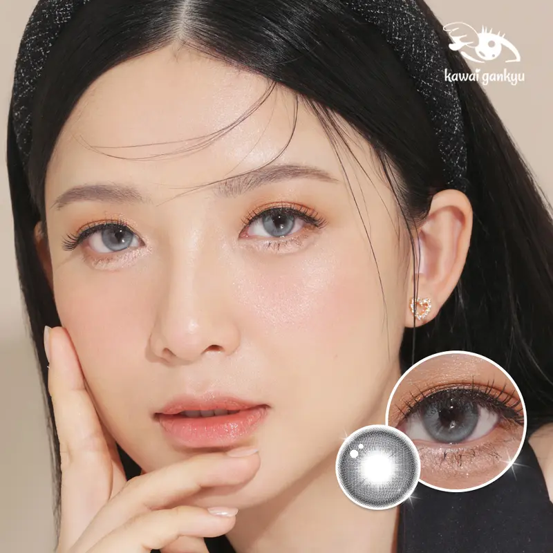 KawaiGankyu Softlens - Clearie Queen Gray  Contact Lens (1pc/SETENGAH PASANG) 6