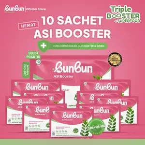 ASI Booster 10 Sachet Triple Booster Superfood - Pelancar & Peningkat Kualitas ASI Busui Halal BPOM by BunBun
