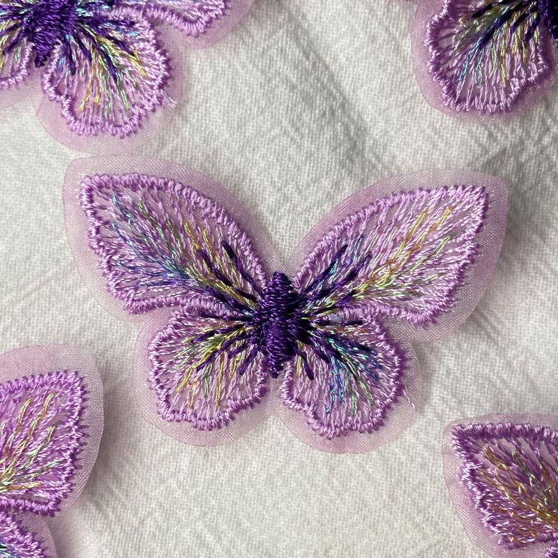 4cm colorful butterfly design lace applique fabric embroidery lace textile border lace clothing accessories 7