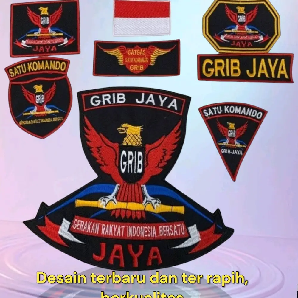 LOGO BORDIR GRIB JAYA BEDGE ORMAS GRIB JAYAFULL SET TERBARU