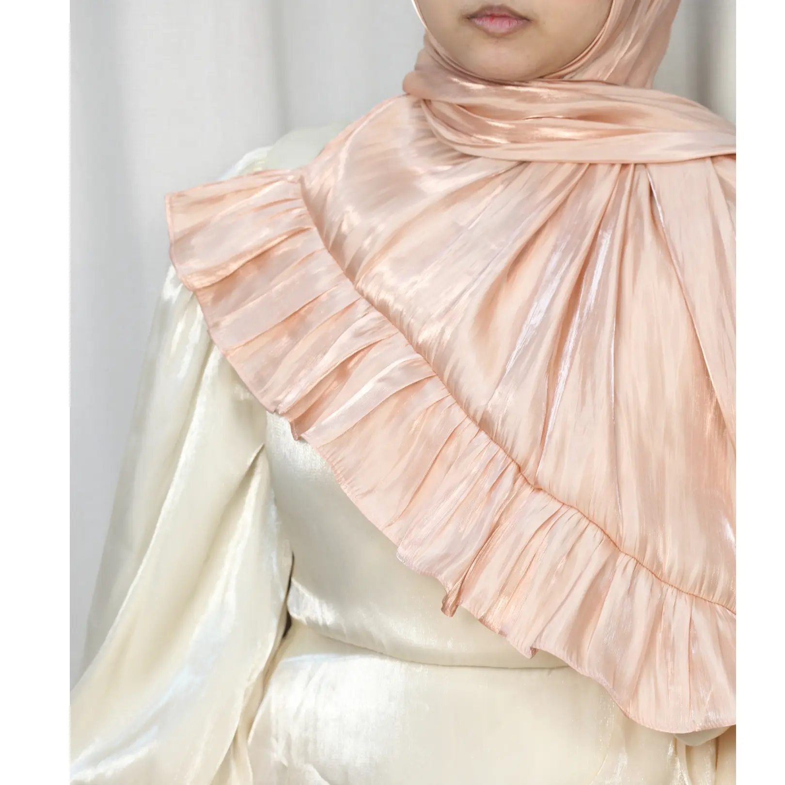 Shimmer Shawl - with choice of plain or ruffled hem