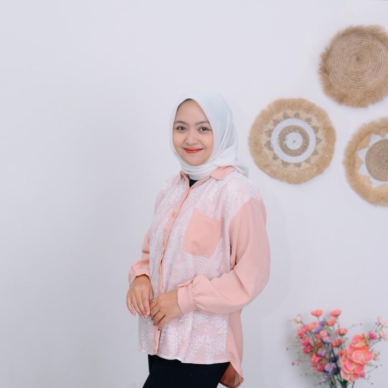 Malrene - Atasan Wanita Terbaru Kemeja Burkat Blus Kekinian Baju Panjang Cewek Casual 5
