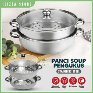 PANCI KUKUS 2 TINGKAT STEAMER STAINLESS STELL COD