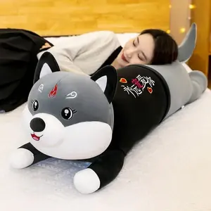 Bantal Guling Kucing Lying JUMBO Dolls Bahan Plush Karakter Kucing Giant 90cm Leher Boneka Yelvo Soft & Aman untuk Anak Anak