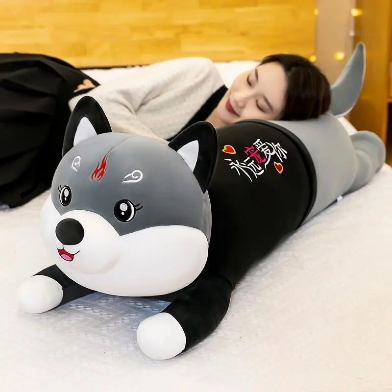 Bantal Guling Kucing Lying JUMBO Dolls Bahan Plush Karakter Kucing Giant 90cm Leher Boneka Yelvo Soft & Aman untuk Anak Anak