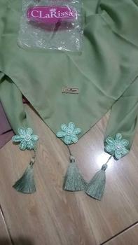 Product Review of segi empat sarah bunga tasel bahan voal model terbaru Kerudung Nyaman Lembut Muslim Square from P**w 1