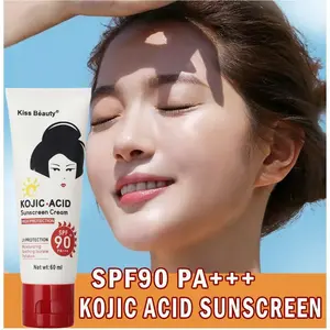 SPF90 PA+++ Kiss beauty Sunscreen tabir surya Body Sublock Wajah & Badan Sunscreen Cream 60g Fade Spots Sun UV Protection Repair Moisturizing Skin Krim Sunscreen Wajah Tubuh Hitam Vitamin