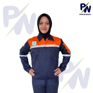 WEARPACK SAFETY LENGAN PANJANG DONGKER KOMBINASI ORANGE