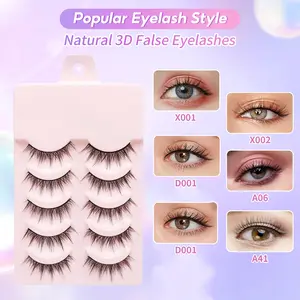 5 Pasang Bulu Mata 3D – Look Fairy Princess Manga, Untuk Tampilan Natural hingga Dramatis 1464 Eyelash Bulumata Extension Lem