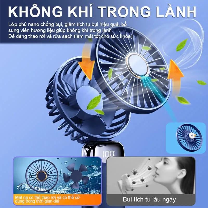 Cầm tay Mini Portable Folding Nhỏ Fan Màn hình kỹ thuật số USB sạc Desktop Mini Electric Fan 4