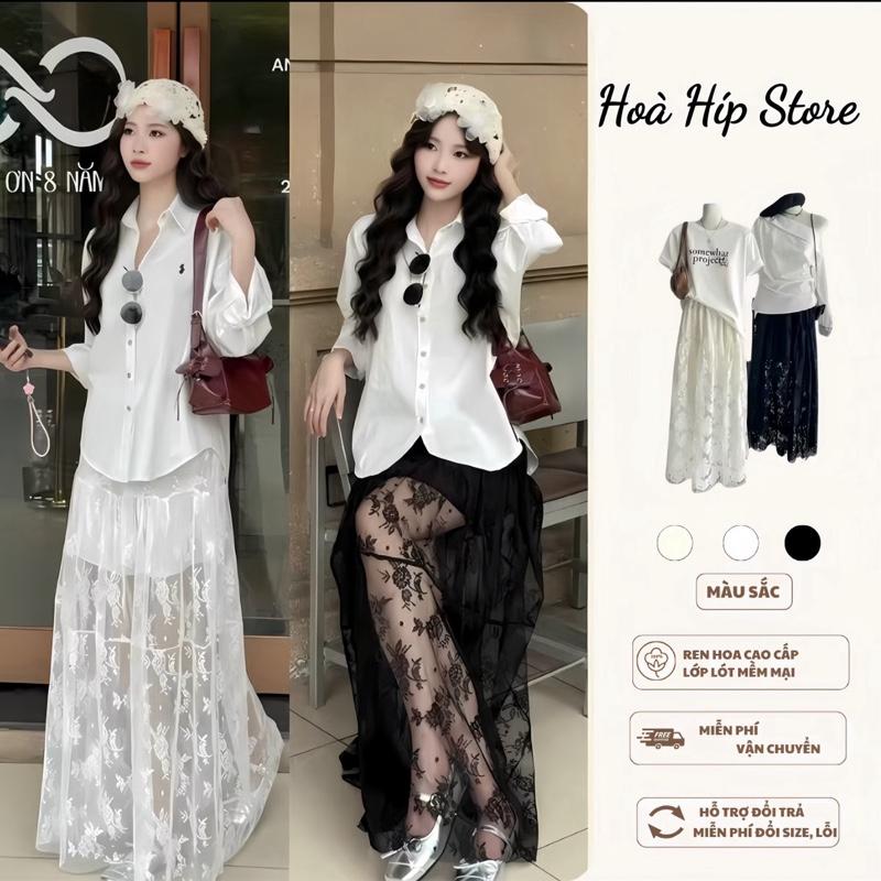 {CÓ DÁNG NẤM LÙN} Chân Váy Ren Hoa Dáng Dài, phong cách Hàn Quốc Ba tầng Siêu xinh đi biển Tiểu thư có lót ngắn mềm mịn trendy - Women, Nữ - Pants, Trendy