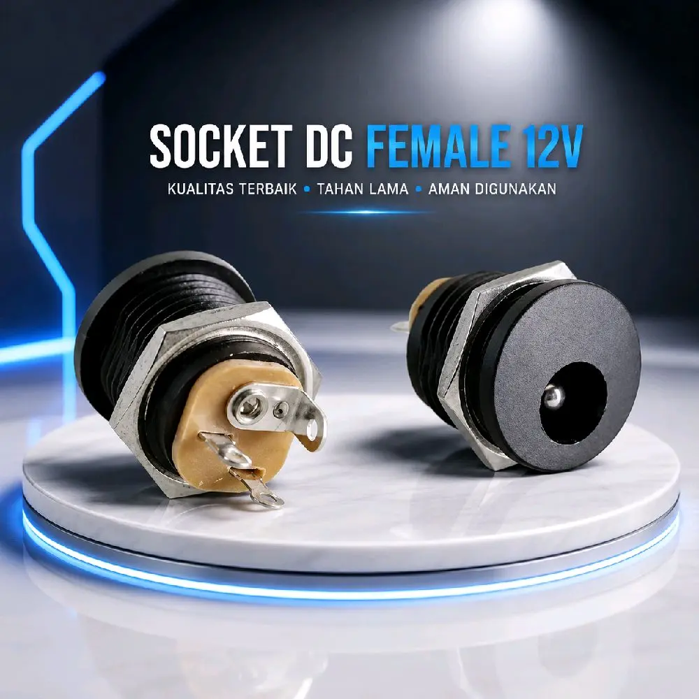 Soket DC Female 12V per 100 pcs untuk Konektor Listrik dengan Desain Female Kualitas Terbaik Tahan Lama Aman Digunakan