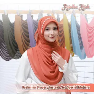 DRAPERY INSTAN HIJAB MUTIARA PAYET/HIJAB DRAPERY INSTAN SET-DEPAN TERPISAH