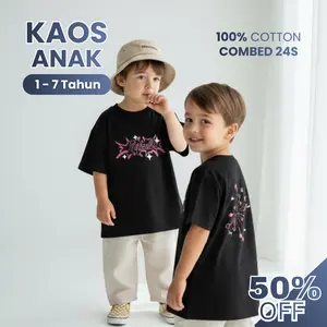 [KIDZILLA] Baju Kaos Anak Bahan Katun 24s Premium Adem - Kaos Distro Anak Oversize Kidzilla Size 1-7th