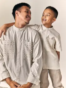 MINEWEAR - KAREEM RAYA MEN SHIRT - KEMEJA KOKO PRIA DEWASA CREAM