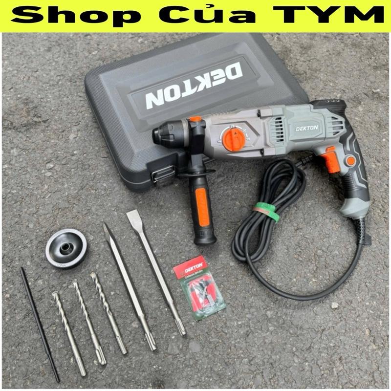 Máy khoan bê tông điện 220V 1050W / Dekton DK-RH2603PRO / motor lõi đồng / lực 3.2J / tốc 1180rpm / chính hãng / bảo hành 06 tháng