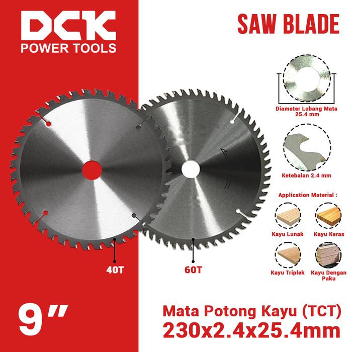 Gambar DCK Saw Blade (TCT) 9 Inci / Mata Potong Kayu 230 mm dari DCK Power Tools Indonesia Kota Administrasi Jakarta Barat Tokopedia