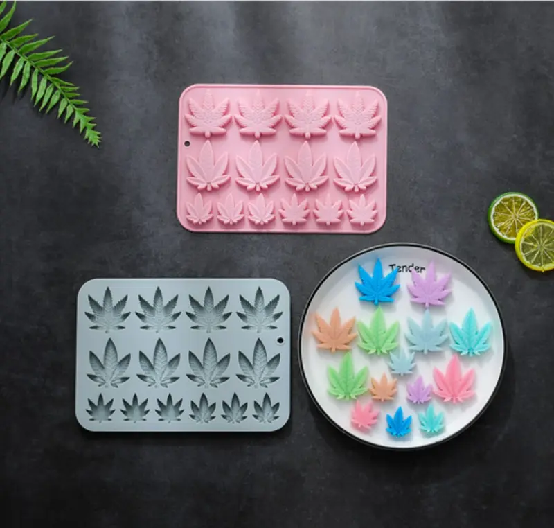 Khuôn Silicon Hình Lá Dễ Thương Làm Rau Câu, Bánh Da Lợn, Socola, Pudding, Sáp Nến 5
