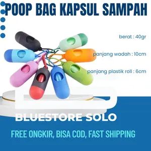 4 Pcs Poop Bag Kapsul Dispenser dan Refil Gantungan Tempat Sampah Kantong Sampah Dispenser