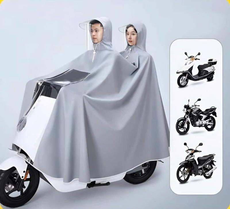 Áo mưa choàng trùm kín xe ( 1 Người và 2 Người) Thời Trang Cao Cấp Chất Liệu PVC Mềm Mịn Có Tấm Chắn Nước An Toàn Khi Điều Khiển Xe Máy playah rabaco aomuabo