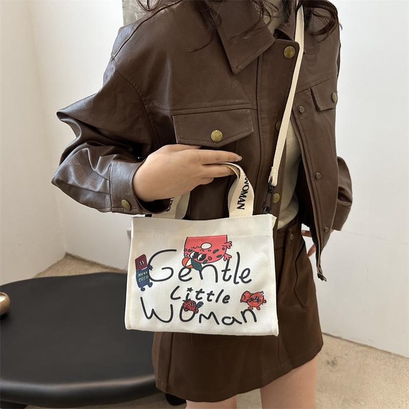 Product Introduction of Canvas bag 2024 new underarm support student class commuting bag versatile shoulder bag handbag 15