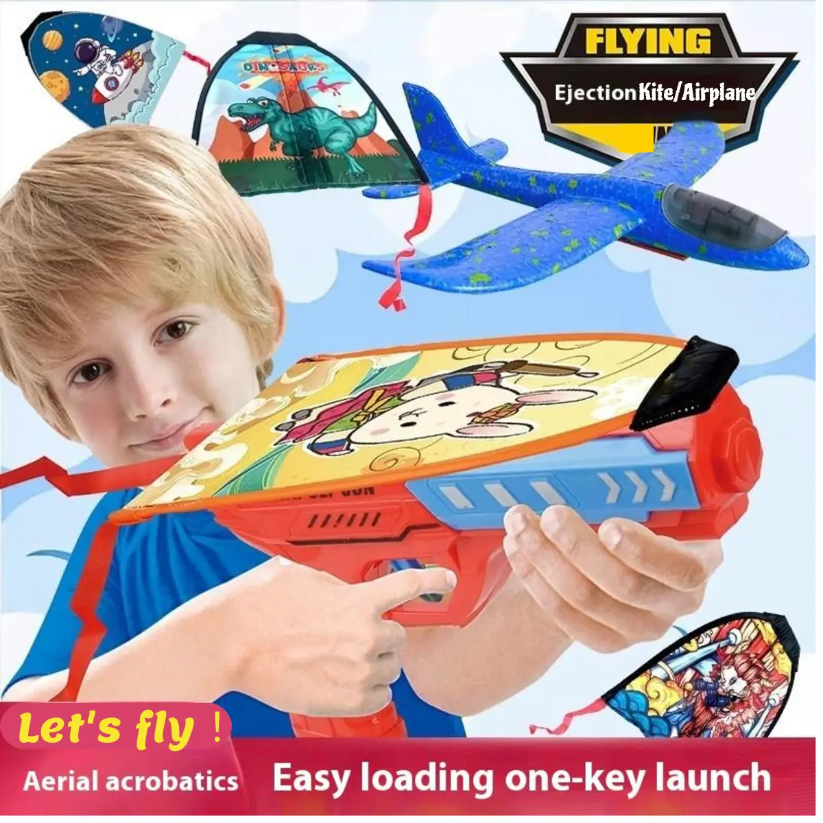 A kite launcher toy, aircraft  Ejection, outdoor, parent-child interaction, beach, leisure, gift, stress relief, travel. for Kids