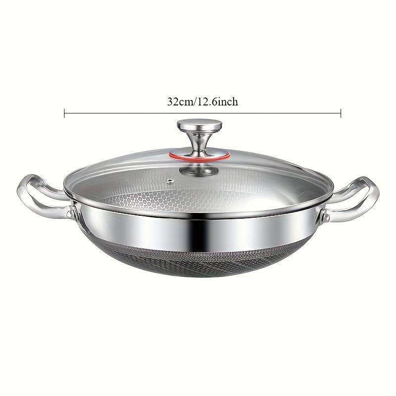 Eight ステンレススチール 中華鍋 LAISONWARE ステンレススチール中華鍋 — 12.6インチ、ノンスティック