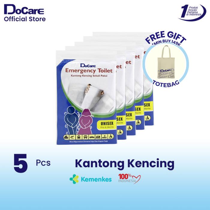 Gambar [Promo Bundling 5 Pack] - DoCare Kantong Kencing Sekali Pakai - Kemasan 1 Pcs x 5 / Emergency Toilet Traveling Kebelet Umrah & Haji dari Docare Laras Indonesia Kab. Bekasi Tokopedia