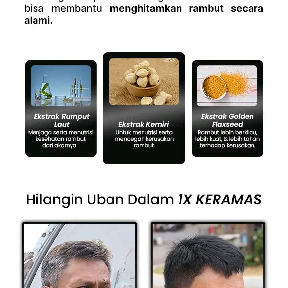 Aestika Shampo Penghitam Rambut Beruban - Hair Coloring Shampoo 1x Keramas (Bpom), Penghitam Uban Pewarna Cat Dye Menghitamkan Perempuan Brown 3
