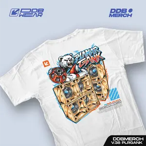 T-SHIRT PLANAR GANK VERSION ONE | MOTIF BERUANG PUTIH | BOX SOUND SYSTEM SERIES | STAR MERCHANDISE ORIGINAL | KAOS HITAM PUTIH 24 S |  Sablon Baju Unisex Lembut