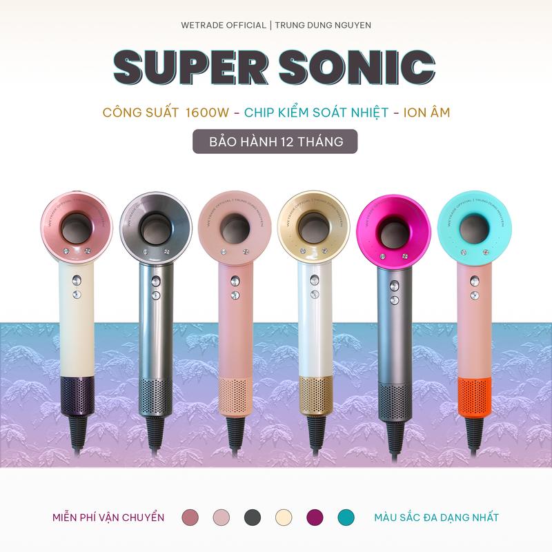 Máy sấy tóc Super Sonic Nam Nữ tạo kiểu 2024, sấy tóc ion âm 2 chiều nóng lạnh, hàng tiêu chuẩn châu ÂU xuất khẩu và có bảo hành 1 năm Chăm Sóc Tóc