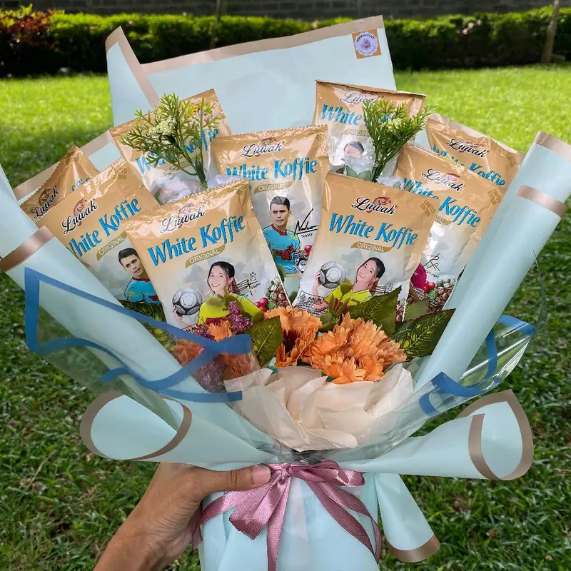 Buket snack hadiah wisuda, hadiah ulang tahun elegan mewah menarik 3