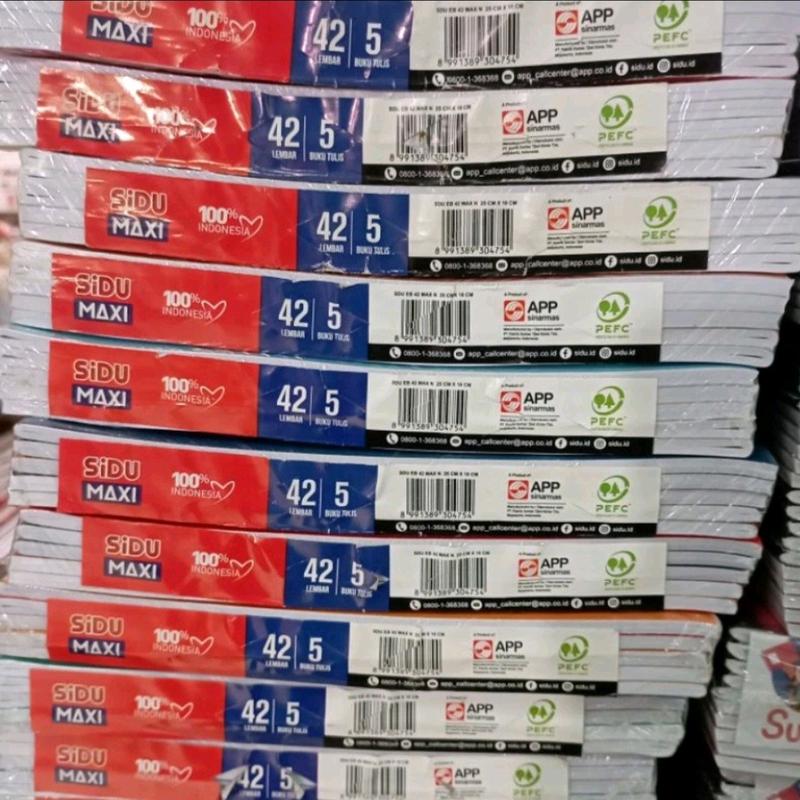 Sinar Dunia Buku Tulis SIDU MAXI Ukuran Boxi B5/ 42 Lembar - Jual Pak ( isi 5 ) 0