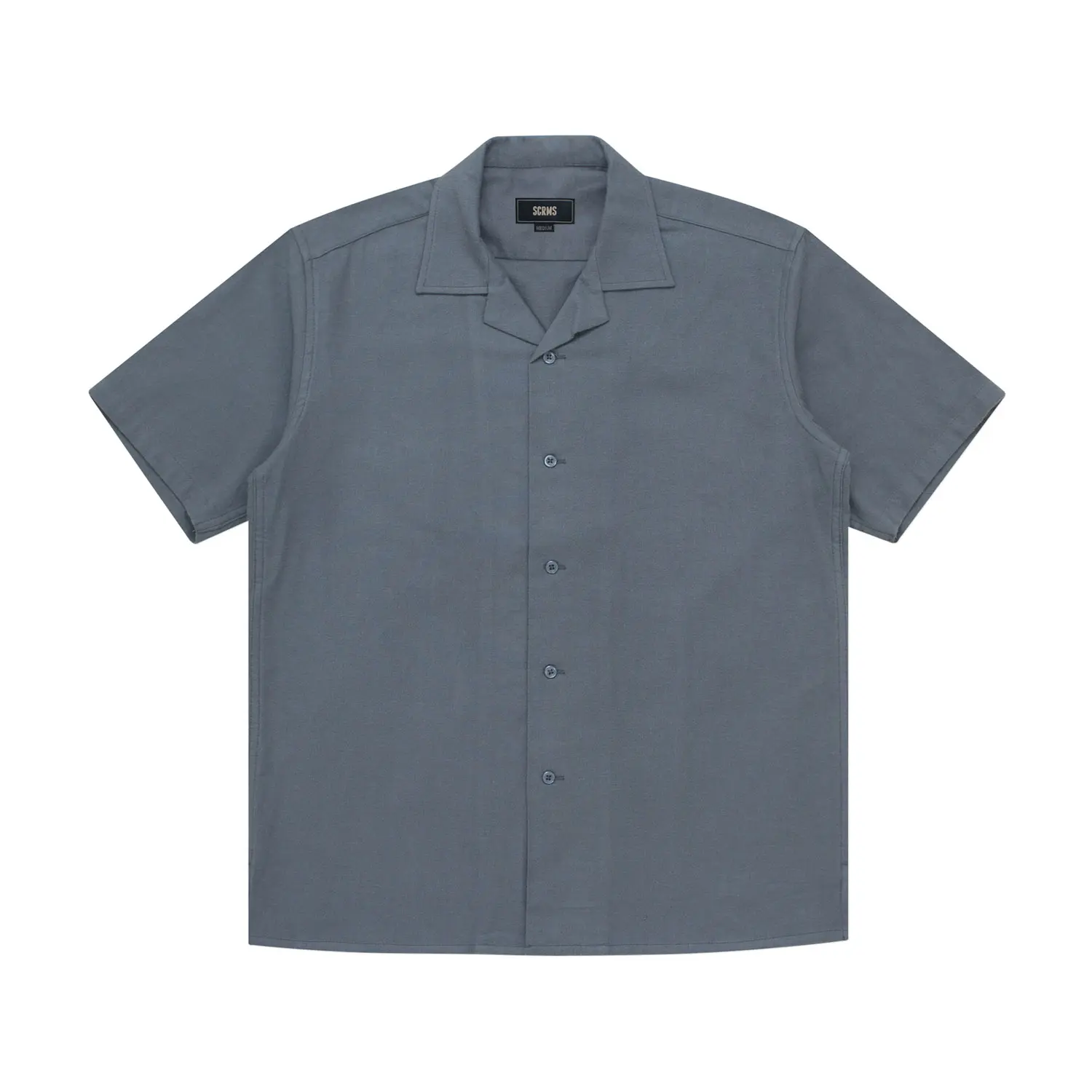 Screamous Kemeja Shortsleeve Shirt Open Collar SADE LIGHT GREY