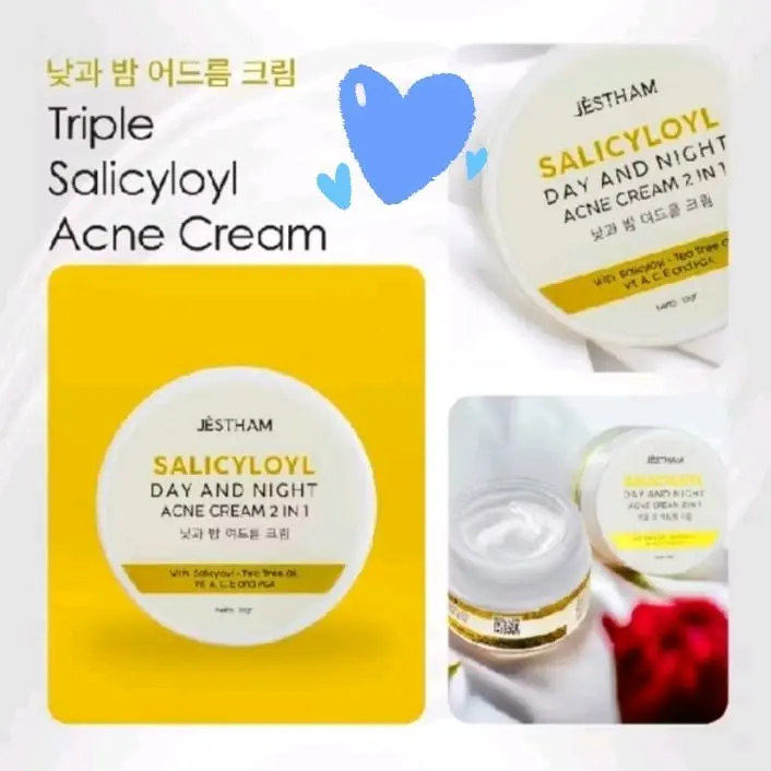 JESTHAM CREAM PENGHILANGAN JERAWAT PERMANEN || CALICYLOYL ACNE CREAM + TRANEXAMIC DAY AND NIGHT CREAM Perawatan Wajah Berjerawat Hitam Gatal Pria Mencerahkan Mengencangkan Komedo Bekasnya 5