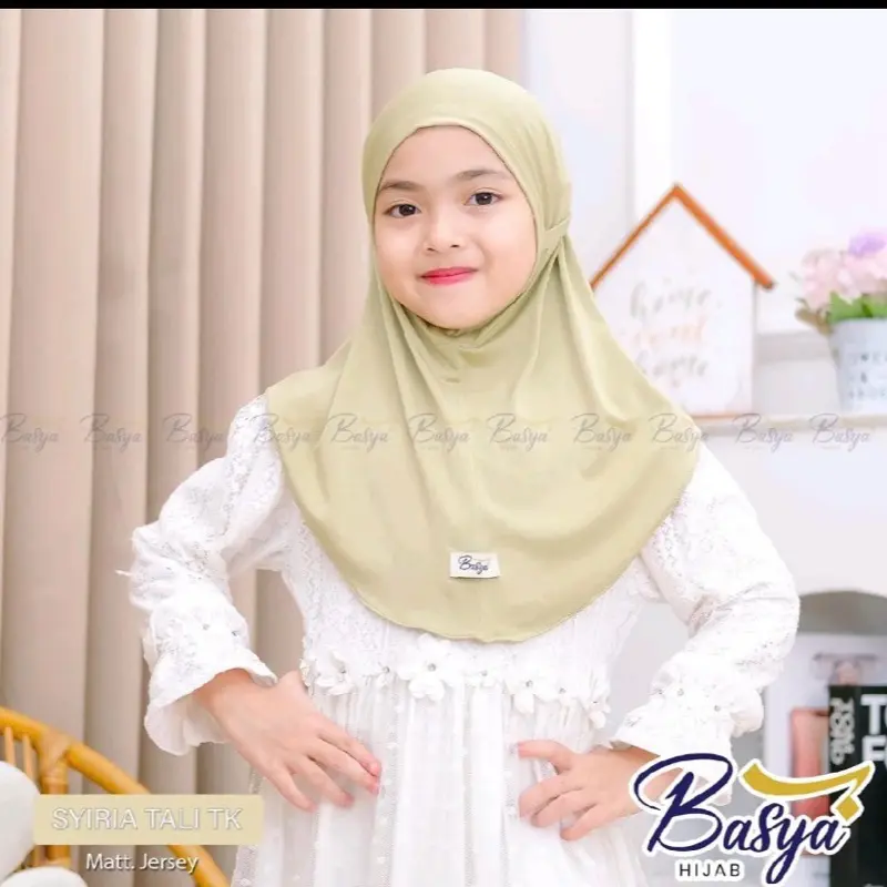 HIJAB ANAK SYIRIA TALI TK.hijab bergo tali anak non pet.jilbab bergo anak.kerudung anak polos Jersey premium anak. 2