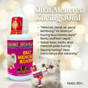 OBAT Mencret Dan Diare Kucing 30ml - Mengatasi Mencet dan Diare pada Kucing